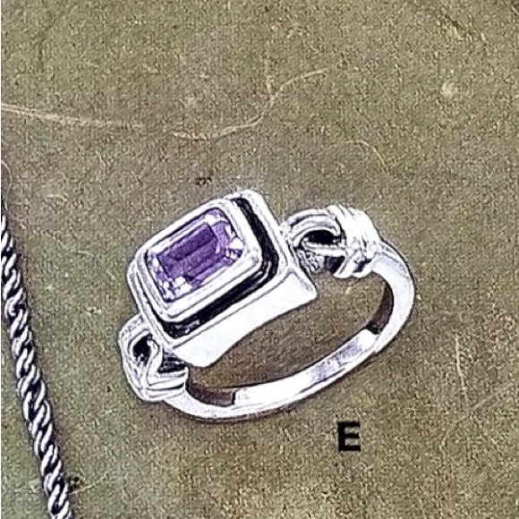 Silpada Retired .925 Sterling Silver Amethyst Ring -Size 6 - Picture 2 of 8